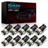 Yorkim 194 LED Bulbs White 6000k Super Bright 5th Generation, T10, 168 LED Bulb for Car Interior Dome Map Door Courtesy License Plate Lights W5W 2825, Pack of 10 23 81hg3PnZDqL