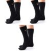 3 Pairs Thick Flip-Flop Big Toe Socks Crew or Ankle Size: Women 9-12 Men 8-11 Large Black Crew 4 81hk7azLerL
