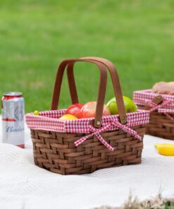 Alternative view of Vintiquewise(TM) Rectangular Basket Lined with Gingham Lining, Small Single