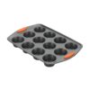 Rachael Ray Yum -o Nonstick Bakeware 12-Cup Muffin Tin With Grips / Nonstick 12-Cup Cupcake Tin With Grips - 12 Cup, Gray Orange Grips 9 81hl3u0uddL