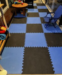 BalanceFrom Puzzle Exercise Mat with EVA Foam Interlocking Tiles for MMA, Exercise, Gymnastics and Home Gym Protective Flooring, Multiple Sizes Black 1/2" Thick, 24 Square Feet 38 81hlM5CA65L