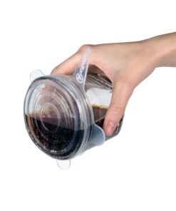 Modfamily Silicone Stretch Lids (7 pack, includes EXCLUSIVE XL SIZE), Reusable, Durable & Expandable to Fit Many Container Sizes & Shapes. Superior for Keeping Food Fresh, Dishwasher & Freezer Safe 27 81hmBa 6L8L