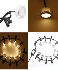 FVTLED Low Voltage LED Deck Lighting Kit Stainless Steel Waterproof Outdoor Landscape Garden Yard Patio Step Decoration Lamps LED In-ground Lights, Pack of 20(Warm White) 13 81hmpZ6gueL