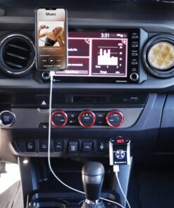 GOgroove FlexSMART X3 Mini Bluetooth Car Adapter for Handsfree Calling, USB Charging, Music Controls for Smartphones, MP3 Players - Aux Bluetooth Adapter for Car - FM Radio Transmitter (Updated 2023) 16 81hn6igKINL