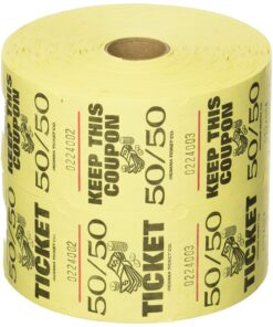 Yellow 50/50 Raffle Tickets : roll of 1000