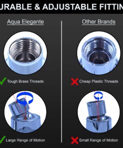 6 Function Adjustable Luxury Shower Head - High Pressure Boosting, Wall Mount, Bathroom Showerhead For Low Flow Showers, 2.5 GPM - Chrome 22 81hpPNTt zL