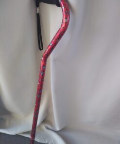 NOVA Designer Walking Cane with Offset Handle, Lightweight Adjustable Walking Stick with Carrying Strap Red Bliss Design 11 81hpQ38H3L