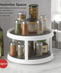 Copco Non-Skid Turntable, 2-Tier, 12-Inch, White/Gray 18 81hpXq8RDXL