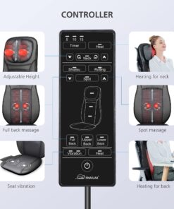 Snailax shiatsu Neck & Back Massager with Heat, Full Back Kneading Shiatsu or Rolling Massage, Massage Chair pad with Height Adjustment, Back Massager for Neck and Shoulder Black SL-233 30 81hqzQsCL