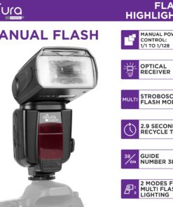 Alternative view of Camera Flash W/LCD Display for DSLR & Mirrorless Cameras, External Flash Featuring a Standard Hot Flash Shoe, Universal Camera Flash for Canon, Sony, Nikon, Panasonic and Other Cameras with Pouch AP-UNV2 Flash