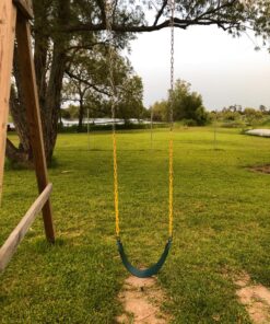 Jungle Gym Kingdom Swing for Outdoor Swing Set - Pack of 1 Swing Seat Replacement Kit with Heavy Duty Chains - Backyard Swingset Playground Accessories for Kids (Green) Green, 1 Pack Standard 47 81htcusV lL