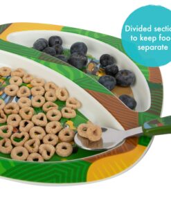 The First Years John Deere's Johnny Tractor and Friends Dinnerware Set - Toddler Plates and Bowls Set - Includes Toddler Plate, Toddler Bowl, Toddler Fork and Toddler Spoon - 4 Count 4 Piece Set 15 81htw5hri L