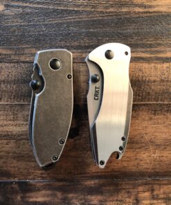 CRKT Squid Folding Pocket Knife: Compact EDC Straight Edge Utility Knife with Stainless Steel Blade and Framelock Handle Black Stonewash 52 81huHFIPLL