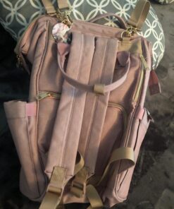 AMILLIARDI Diaper Bag Backpack - 6 INSULATED Bottle Holders - Detachable Stroller Straps (Light Pink) Light Pink 42 81hv3QsscgL