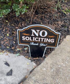 Signs Authority No Soliciting Outdoor Metal Yard Sign for Home, House and Business | Made with Heavy Duty DiBond Aluminum | Stop Solicitation, Deter Door Knockers and Bell Ringers (15"x9.5", Pack 1) No Soliciting Metal Non-Reflective 35 81hvovILzOL