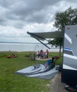 Stylish Camping Outdoor Patio / RV Camping Mat - Swirl (Black/White, 9-Feet x 12-Feet) 9x12 Black/White 27 81hvynBYlaL