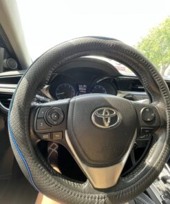 Rueesh Microfiber Leather Steering Wheel Cover Anti-Slip Matte Finish Auto Car Wheel Cover Universal 15 Inch Wheel Cover for Car Embossing Pattern Blue Line M (14.5"-15" Diameter) 32 81hwWuTcekL