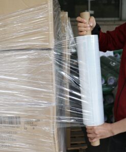 BOMEI PACK Stretch Film Wrap - Industrial Clear Plastic Stretch Wrap 1000 Feet 80 Gauge 4 Packs with Handle, Pallet Wrap for Packing, Moving Supplies, Packing Wrap Plastic Roll 15 Inches 17 81hy0rzfRFL