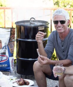 Pit Barrel Cooker Classic Package - 18.5 Inch Drum Smoker | Porcelain Coated Steel BBQ Grill | Includes 8 Hooks, 2 Hanging Rods, Grill Grate and More 53 81hyHiTkjpL