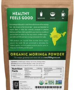 FGO Organic Moringa Oleifera Leaf Powder, 100% Raw from India, 16oz (Pack of 1) 1 Pound (Pack of 1) 24 81hzoGLTOES