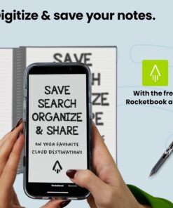 Rocketbook Core Reusable Smart Notebook | Innovative, Eco-Friendly, Digitally Connected Notebook with Cloud Sharing Capabilities | Dotted, 6" x 8.8", 36 Pg, Infinity Black, with Pen, Cloth, and App Included 1 Inifinity Black Executive 26 81i cpSjFvL