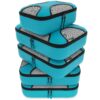 Shacke Pak - 5 Set Packing Cubes - Medium/Small – Luggage Packing Travel Organizers Aqua Teal