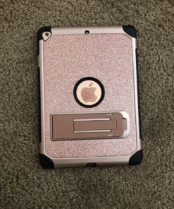 YINLAI iPad 6th Generation Cases,iPad 5th Generation Case,iPad 9.7 Case,Glitter Women Hybrid Shockproof Drop Protection Cover with Kickstand iPad 9.7 inch iPad Air2 A1893/A1954/A1822/A1823,Rose Gold Rose Gold 51 81i0FJiQ DL