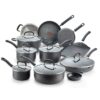 T-fal Ultimate Hard Anodized Nonstick Cookware Set 17 Piece Oven Safe 400F, Lid Safe 350F Pots and Pans, Dishwasher Safe Black 17-Piece 13 81i0hGz4RUL