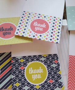 Mod Thank You Note Card Assortment Pack - Set of 36 cards - 6 designs blank inside - with white envelopes (53876) Mod 34 81i1hIh2iQL