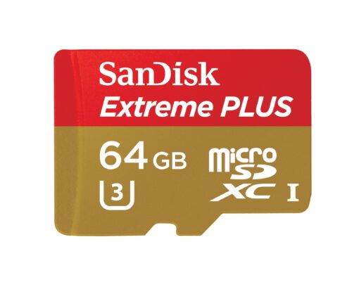 SanDisk Extreme PLUS 64GB microSDXC UHS-I/U3 Card with Adapter (SDSQXSG-064G-GN6MA)