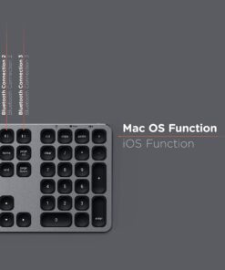 Satechi Aluminum Bluetooth Keyboard with Numeric Keypad - for M2/ M1 MacBook Pro/Air, M2/ M1 iPad Pro/Air, M2 Mac Mini, iMac M1 (Space Gray) English Space Gray 23 81i6QFg9lKL