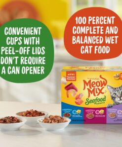 Meow Mix Seafood Selections Wet Cat Food, Variety Pack, 2.75 Ounce Cup (Pack of 24) Variety Pack: Seafood Selections 2.75 Ounce (Pack of 24) 33 81i9qjNn4bL