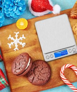 (Upgraded) AMIR Digital Kitchen Scale, 500g Mini Pocket Jewelry Scale, Cooking Food Scale, Back-Lit LCD Display, 2 Trays, 6 Units, Auto Off, Tare, PCS, Stainless Steel (Batteries Included) Silver 28 81iA2Tg2aJL