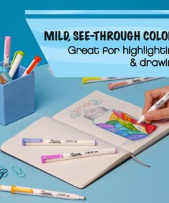 SHARPIE S-Note Duo Dual-Ended Creative Markers, Part Highlighter, Part Art Marker, Assorted Colors, Fine and Chisel Tips, Includes Stand-up Easel, 16 Count 33 81iD0emNYeL