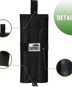 Eurmax Weight Bags for Pop up Canopy Outdoor Shelter,Instant shelter Leg Canopy Weights, Sand Bags, Set of 4 Standard Black 21 81iDkp2q4nL