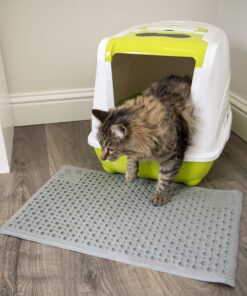 Petlinks Purr-fect Paws Multipurpose Cat Litter Mat - Gray, Medium,(Pack of 1) 26 81iFmVUVkoL