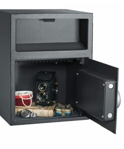 Electronic Safe Deposit Box - Drop Safe with Digital Keypad and 2 Manual Override Keys for Business Cash Drops or Home Safety by Paragon Safes (Black) Single Door 11 81iHKR7GdqL