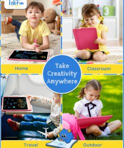 TEKFUN Kids Toys Gifts for 3+ Years Old Boys Girls Toddler, 12inch LCD Writing Tablet Erasable Drawing Tablet Writing Pads, Kids Travel Toys Boys Girls Birthday Gifts Age 3 4 5 6 7 (Pink) Pink 23 81iHd IuxkL