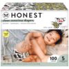 The Honest Company Clean Conscious Diapers | Plant-Based, Sustainable | So Delish + All the Letters | Super Club Box, Size 5 (27+ lbs), 100 Count Size 5 (100 Count) 5 81iI7oV8UlL