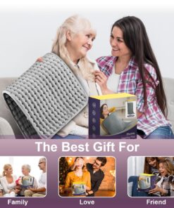 Heating Pad for Back Pain Relief Large 17 x 33, Electric Heated Pad Moist for Back Pain Muscle,Soft Heating Pads for Cramps, Abdomen, Waist, Neck, Shoulder with Heat Settings and Auto-Off (Gray) 17 x 33 Gray 32 81iK9FrZxqL