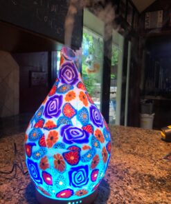 280ml Purple Rose Essential Oil Diffuser Glass Aromatherapy Ultrasonic Humidifier - Auto Shut-Off,Timer Setting, BPA Free for Home Hotel Yoga Leisure SPA Gift G5-280ml Purple Rose Aladdin Vase 280ml 32 81iLpuTiZ6L