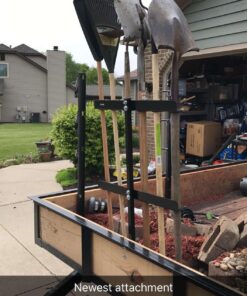 Buyers Products LT35 Vertical Hand Rack for Enclosed Landscaping Truck Trailers & Garage or Shed Walls Holds 6 Tools for Shovels, Rakes, Hoes, Heavy Duty Steel, 1 Pack, Black 24 81iM8Q4hVL