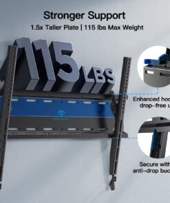 Alternative view of PERLESMITH Tilting TV Wall Mount Bracket Low Profile for Most 23-60 inch LED LCD OLED, Plasma Flat Screen TVs with VESA 400x400mm Weight up to 115lbs, Fits 16" Wood Stud Black