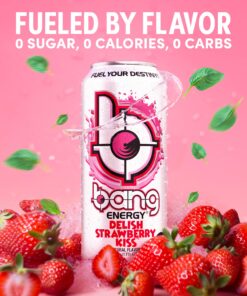 Bang Energy Delish Strawberry Kiss, Sugar-Free Energy Drink, 16 Fl Oz (Pack of 12) 16 Ounce (Pack of 12) 13 81iMsBLONAL