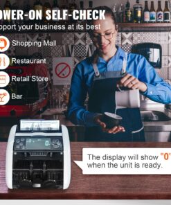 VEVOR Money Counter Machine, Bill Counter with UV/MG/IR/DD/DBL/HLF/CHN Counterfeit Detection, Counting/Value Count/Add/Batch Modes, USD/EUR Money Counting Machine with LCD Display for Small Business 26 81iNeYFvCBL