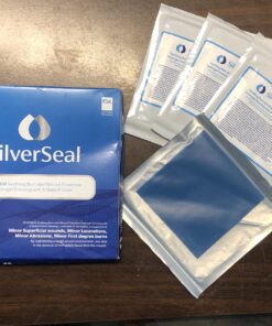 SilverSeal Burn and Wound Dressing | Hydrogel Pads with X-Static Silver | Soothing, Moist & Protective | Burns, Cuts & Wounds | 4 Sterile Dressings 4"x4" Patch (4 Count) 49 81iO3gexBkL
