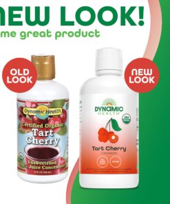 Alternative view of Dynamic Health Organic Tart Cherry Juice, Unsweetened 100% Juice Concentrate, Antioxidants Supplement, No Sweeteners or Additives, Vegan, Gluten Free, BPA Free, 32 oz 32 Fl Oz (Pack of 1)