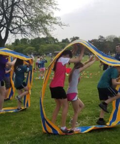 KINDEN Teamwork Games Group Learning Activity Fun Playing Run Mat for Kids and Adults Field Day Game Color002-20ft 17 81iPf2dodeL