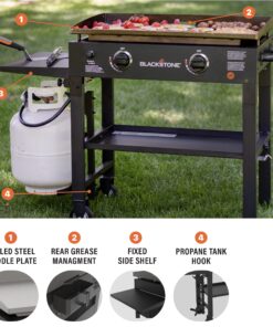 Alternative view of Blackstone Flat Top Gas Grill Griddle 2 Burner Propane Fuelled Rear Grease Management System, 1517, Outdoor Griddle Station for Camping, 28 inch Griddle Only