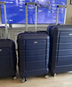 SHOWKOO Luggage Sets Expandable PC+ABS Durable Suitcase Double Wheels TSA Lock 3pcs Blue 20in24in28in 54 81iRF6mgSL